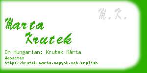marta krutek business card
